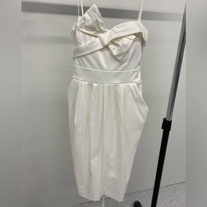 White satin, spaghetti strap dress